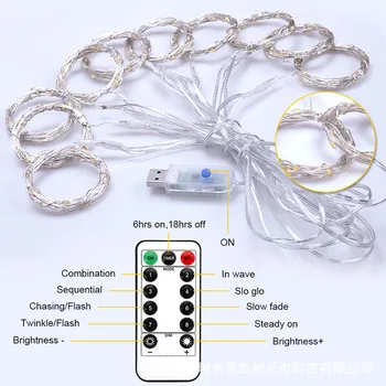 LED Užuolaidų Lempos Girlianda Balta Multi-color String Apšvietimas Nuotolinio Valdymo pultas USB Power Pasakų Šviesos Girlianda Miegamasis Christma Šviesos