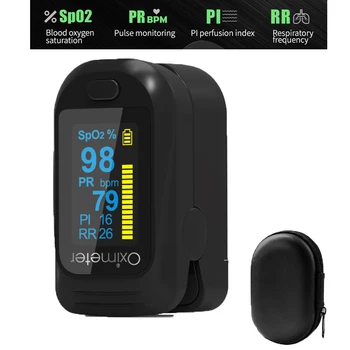 Piršto Pulse Oximeter Nešiojamų OLED Ekranas Pulse Oximeter SpO2 PR PI RR Kraujo Deguonies Su Kvėpavimo ritmo Monitorius Oximetro
