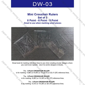 Kratinys Valdovas Šablonai Mini Optinio Valdovų 8 punkte 6point 5 punkte mažai karka buitinės siuvamosios mašinos #DW-03#1 rinkinys= 3 vnt.