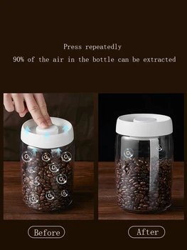 Vakuuminiai saugojimo butelis stikliniame butelyje kavos laikymo indelį maisto talpykla talpykloje virtuvės bako skaidrus