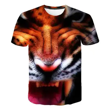 Kūdikis, Berniukas, 3D Tigras, Print T-Shirt Vasaros Vaikų Berniukų T Shirts Viršuje, Vaikų trumpomis Rankovėmis Viršūnes Tees drabužiai Drabužiai 4-16 Metų
