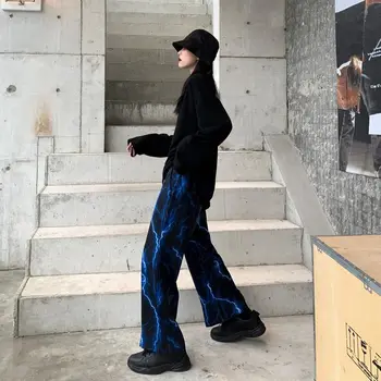 Y2k Kelnės Moterims korėjos Stiliaus Plati Koja Kelnės Mados Harajuku Kelnes Už Moterų 2000-ųjų Estetinės Streetwear Moteris Kelnių Plius Dydis