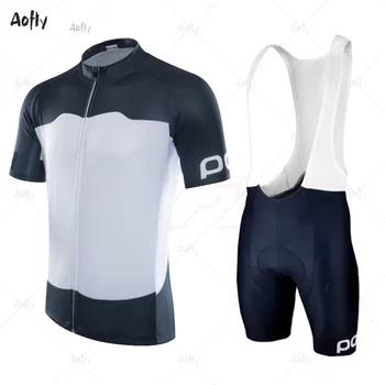 2020 m. vyro tamsiai mėlyna trumpos rankovės dviračių jersey rinkiniai MTB Dviratį Drabužių Ropa Ciclismo Maillot 9D gelio padas vasaros dviračių džersis