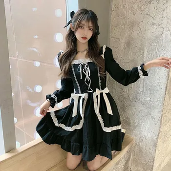 2021 Gothic Lolita Dress Mergaitė Kratinys Derliaus Dizaineris Mini Suknelė Japonija Stiliaus Kawaii Drabužių Patenka Suknelės Moterims 13260