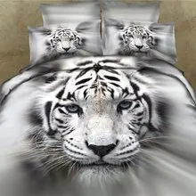 2vnt/3pcs/4pcs 3D White tiger Spausdinti Gyvūnų Antklode Padengti Užvalkalas Šalikas Minkštas Patalynės Komplektai Viena Pilna Lova Butas Lapas