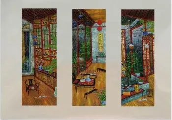 Rankomis dažyti aliejus, tapyba, Modernus Kinijos šiuolaikinio Meno Kariai raudonosios Armijos Sienos nuotrauka Tapybos Drobės