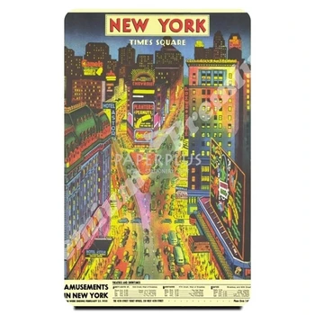 Niujorko suvenyrų magnetas derliaus turizmo plakatas