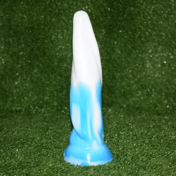 FRRK pasukti varžtą butt plug faak silikono analinis dildo mėlyna balta kinų porceliano stilingas erotinis sekso žaislai, nauji mados gaidys varžtas