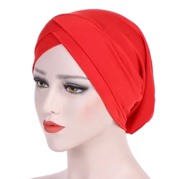 Naujas Musulmonų Kryžiaus Šalikas Vidinis Hijab Bžūp Islamo Galvos Dėvėti Skrybėlę Padengti Lankelis Turbaną Galvos Skara Headwrap Moterų Plaukų Slinkimas Hairband