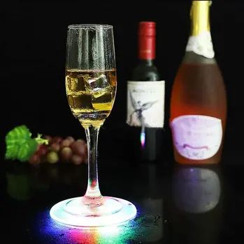 6Pcs Vandeniui LED Miestelyje Ultra-Plonas Taurės Kilimėlis Apšvietimo Alaus, Vyno taurė Gėrimo Butelis Šviečiantys mygtukai Buveinės Šalies Klubas tiekimo