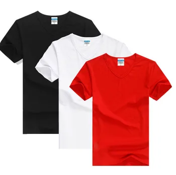 Marškinėliai vyrams medvilnės Lycra vientisos spalvos laisvalaikio vyriški V-kaklo marškinėliai camisetas mados T shirts 2017 Naują Atvykimo camisas hombre
