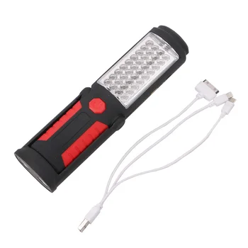 USB Įkrovimo Lemputė LED Žibintuvėlis Lauko Darbai Stovas Šviesos Magnetas, Kablys Mobiliojo Galia Telefono Lanterna MUMS/ES/JK Plug Žibintai