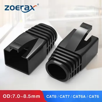 ZoeRax 50PCS RJ45 Ethernet Tinklo Kabelių apsauga nuo laidų ištraukimo, Batai Kabelio Jungtis Plug Apima CAT8 CAT7 CAT6A (OT: 7.0 mm~8,5 mm)
