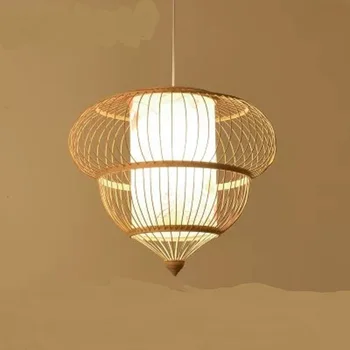Bambuko ir medžio pakabukas lempos Japonų stiliaus sieniniai šviestuvai Klasikiniai kabantys šviestuvai Pietryčių Azijos stiliaus šviestuvai, viešbutis