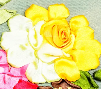 60x50cm Spalvinga gėlių Juostelės siuvinėjimo rinkinys dėmių tapybos rinkinys amatų rinkinys 