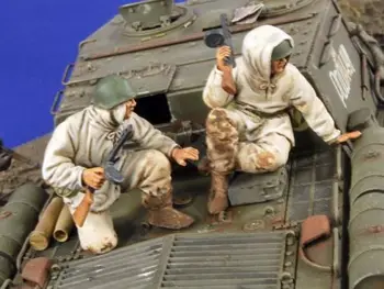 1/35 Sovietų rusijos Tank Riders įgulos žaislas Derva Modelis Miniatiūriniai dervos pav Unassembly Unpainted