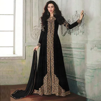 Indija ir Pakistanas drabužiai, moteriški ilgi sijonai, Musulmonų spausdinimo kilnus, įskaitant ir suknelė, hijab Arabų kimono Islamo prabangūs suknelė