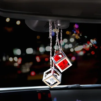 Automobilių Pakabukas Cube Crystal Apdailos Kabinti Ornamentu Pakabukai Automobilių Vidinis Galinio Vaizdo Veidrodis Pakabos Apdaila Aksesuarai Dovanos