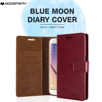 Goospery Blue Moon Dienoraštis Apversti Piniginės Case Cover For Samsung Galaxy S7 Krašto S8 S9 S10 Plus Pastaba 8 9 10