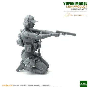 Yufan Modelis Originalus 75mm pav Moterų Antspaudas Commando 2 Dervos Kareivis Modelio Rinkinio YFWW-1841