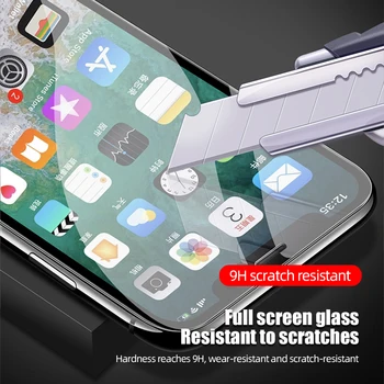 !ACCEZZ 9H Grūdintas Stiklas Visiškai Padengti Apsaugine Stiklo iPhone 12 Pro Max Mini HD Screen Protector Anti-pirštų atspaudų Stiklo Plėvelės