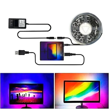 1M~ 5M KOMPIUTERIO Ekranu, HDTV/TV Monitoriaus Apšvietimas apšvietimo Lempos Juosta USB WS2812B Pikselių LED šviesos Juostelės