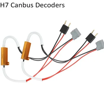 2VNT Canbus Dekoderis H7 12V LED Canbus Adapteris Klaidų ar Žibintų Lemputės Rinkiniai VISUREIGIS Rūko Žibintai Šviesos Vielos Panaudoti Adapteris