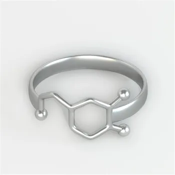 Naujas Mados Dopamino Molekulės Žiedas moterims Chemija Neuromediatorių Mokslo Papuošalai Žiedas