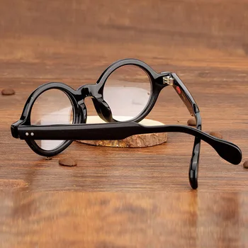 Zerosun maži, Apvalūs Akinių Rėmeliai Vyrų, Moterų Taurės Vyrų Vėpla Acetatas akinių Prekės Recepto, Juoda vėžlio apsauga