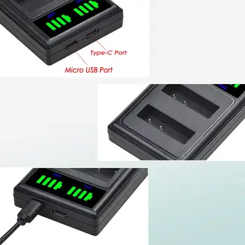 Batmax NT-BLH7 BLH7E Baterija+Naujas LED USB Dual Įkroviklį su C Tipo Prievadas, skirtas Panasonic Lumix DMC-GM5,DMC-GF7,DMC-GF8,GF9,LX10