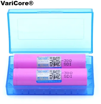 2VNT VariCore Naujas ICR18650 30Q 18650 3000mAh ličio akumuliatorius Už E-cigaretės Baterijos +Laikymo dėžutė