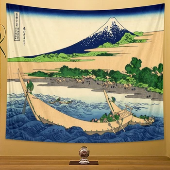 Japonijos paplūdimio dekoracijos gobelenas miegamųjų namo apdaila čiužinys Bohemijos apdaila sienų apdailai paplūdimio kilimėlis
