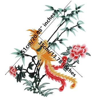 Kinijos Gėlių, Paukščių Bambuko Orchidėjų Povas Phoenix Siuvinėjimas, Aplikacijos Lopai Vestuvių Suknelė Drabužių Apdailos T2805