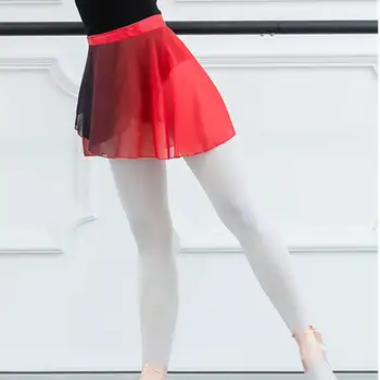 Moterų Gradiento Spalvos suvarstomi Asimetriškai Šifono Wrap Baleto Sijonas Gimnastikos Leotard Miniskirt Etapo Rezultatus Dancewear