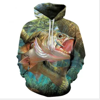 2020 m. Naujas Stiliaus 3D Grafika prekės Žvejybos Hoodies Rudens Žiemos Lauko sporto vyrai moterų Žvejybos drabužių plius dydis 6XL - S