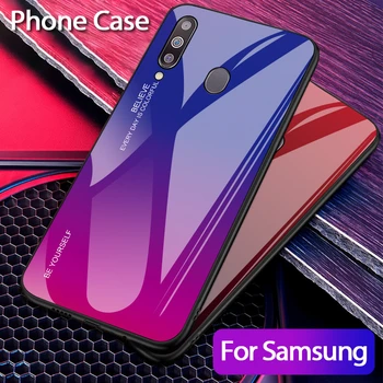 Grūdintas Stiklas Case For Samsung Galaxy S8 S9 S10 Plius S10e A50 A30 70 A7 J6 A8 2018 Pastaba 8 9 M30 M20 Aurora Spalvinga Dangtis