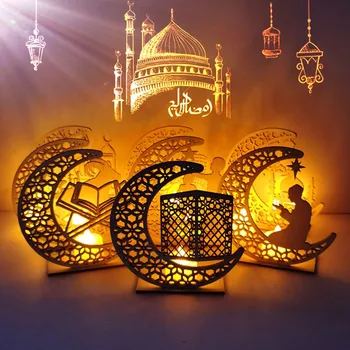 Žvakės Šviesos diodų (LED) Medinių ramadanas Ramadanas Ir Eid Papuošalai Pagalbos Laimingas Eid Mubarakas Ramadanas kareem Ramadanas Dekoracijos namams