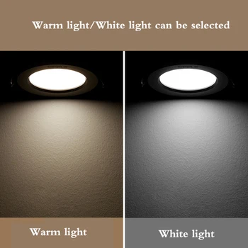 Lubų apšvietimas LED downlight 3W/5W skylę dėmesio Įterptųjų trijų spalvų tamsos juodos ir baltos spalvos, keturių-spalvos pasirinktinai