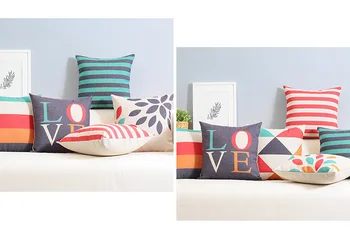 šiuolaikinės Spalvingas MEILE pagalvę ,Abstrakčių geometrinių pagalvėlių ,Lino užvalkalas,sofos pagalvėlės namų dekoratyvinės Pagalvės