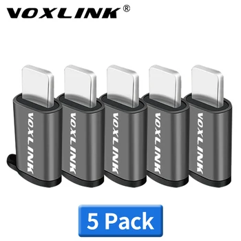 VOXLINK 5 Pack Adapteris Micro USB Apšvietimo 8Pin Apple Adapteris Su Key Chain Už iphoneX 7 Plius Sync Įkroviklis OTG Skaičiuoklė