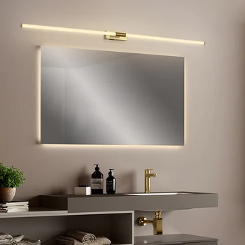 LODOOO Aukso Modernios Led Vonios Veidrodis Šviesos Aukso Miegamasis tualetinis staliukas, veidrodis lempos Įėjimo prieškambario Veidrodis, apšvietimas
