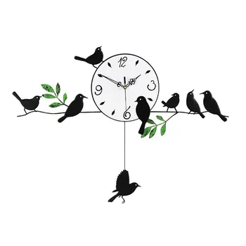 Sienos Laikrodis Namų Puošybai Kvarciniai Laikrodžiai Tapybos Žiūrėti Morden Dizaino Paukščių Unikali Dovana Amatų Kartus Valyti wy10233