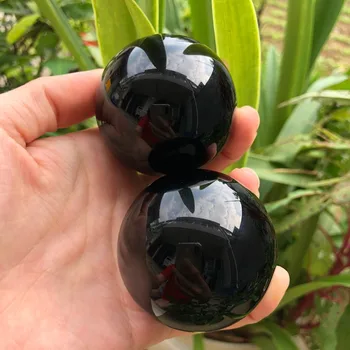 2 Didelės juodasis obsidianas srityje apie black obsidian kamuolys fengshui srityje namo gruodis