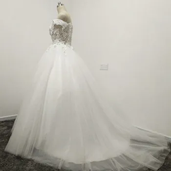Vestido de noiva Mados Kamuolys suknelė Vestuvių suknelės 2021 Nėrinių Puošnios Baltoji Iliuzija Vestuvinių suknelių Plius dydis drabužius, de mariee