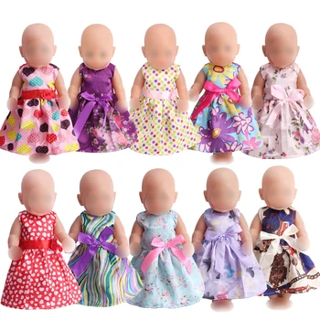 43 cm kūdikių lėlės suknelė naujagimių Princesė šalies lankas vakare gown Kūdikių žaislai, drabužiai tinka American 18 colių Mergaičių lėlės f81