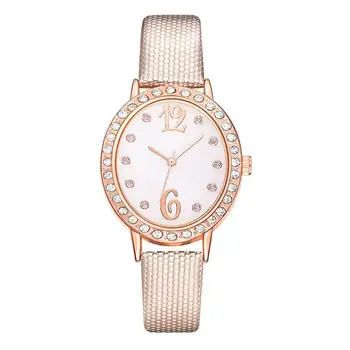 Prabanga Moterų Suknelė Laikrodžiai Moterų Mados Odos Laikrodžius Ponios Žiūrėti Paprastų Moterų Kvarcinis Laikrodis Mujer Bayan Kol Saati