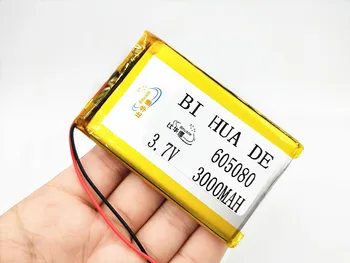 3.7 V 3000mAh 605080 PLIB polimeras ličio jonų / Li-ion Įkraunama baterija DVD GPS Tablet Elektriniai Žaislai elektroniniai produktai