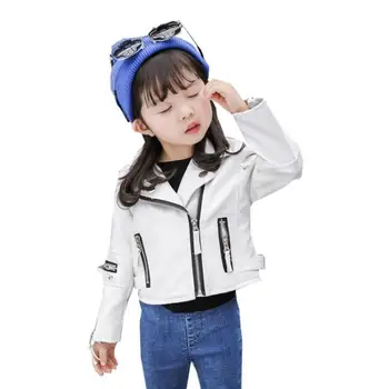Korėjos stiliaus mados Pu odos striukės kūdikių mergaitės ir berniukai vaikams atsitiktinis ilgomis rankovėmis viršutiniai drabužiai, paltai bamblys viršūnes ws432