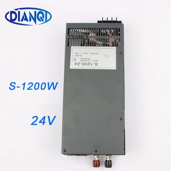 DIANQI S-1200-24 1200W 24V 50A impulsinis maitinimo šaltinis LED šviesos Juostelės AC DC suply įvesties 110v, 220v 1200w ac dc