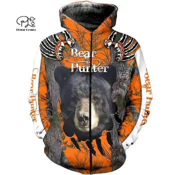 Vyrai Unisex Lokių medžioklė spausdinti 3d hoodies Bow Hunter Palaidinės striukės užtrauktukas tracksuit moterų Megztinis harajuku streetwear Kailis